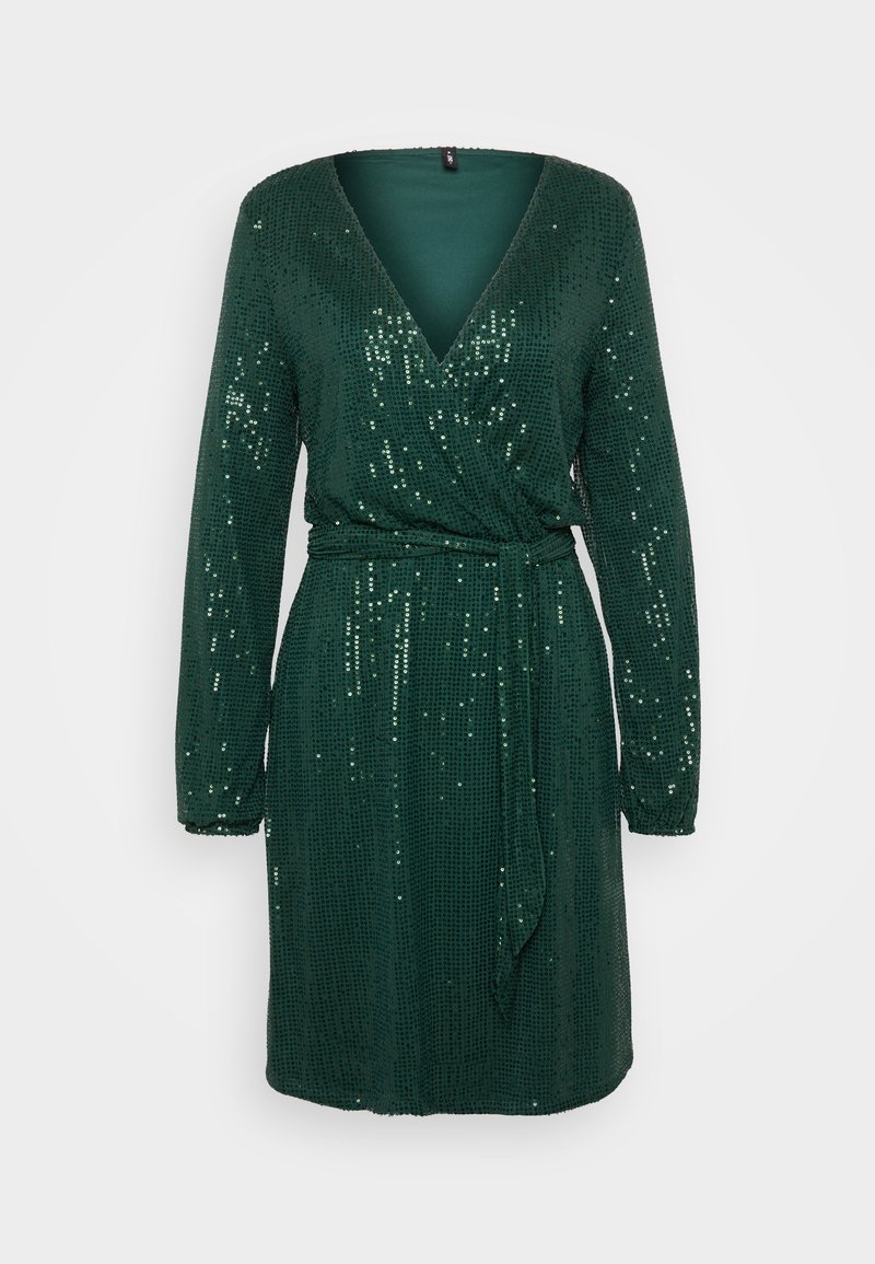 ONLY Tall ONLANNI SEQUINS WRAP DRESS - Cocktail dress / Party dress -  pineneedle/dark green - Zalando.ie