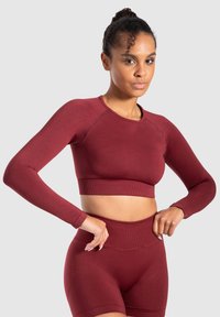 Smilodox CROP LONGSLEEVE MAYSA - Longsleeve - bordeaux