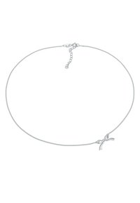 Zilveren ketting met een fijne, gedraaide textuur en een kleine strikaccent. Voorzien van een karabijnslot en een verstelbare lengte met extender.