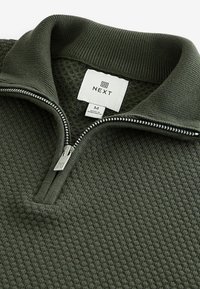 Next ZIP NECK - Pulover - olive green