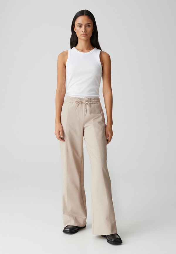 HIGH RISE EXTRA LONG WIDE FIT - Stoffhose - natural glaze