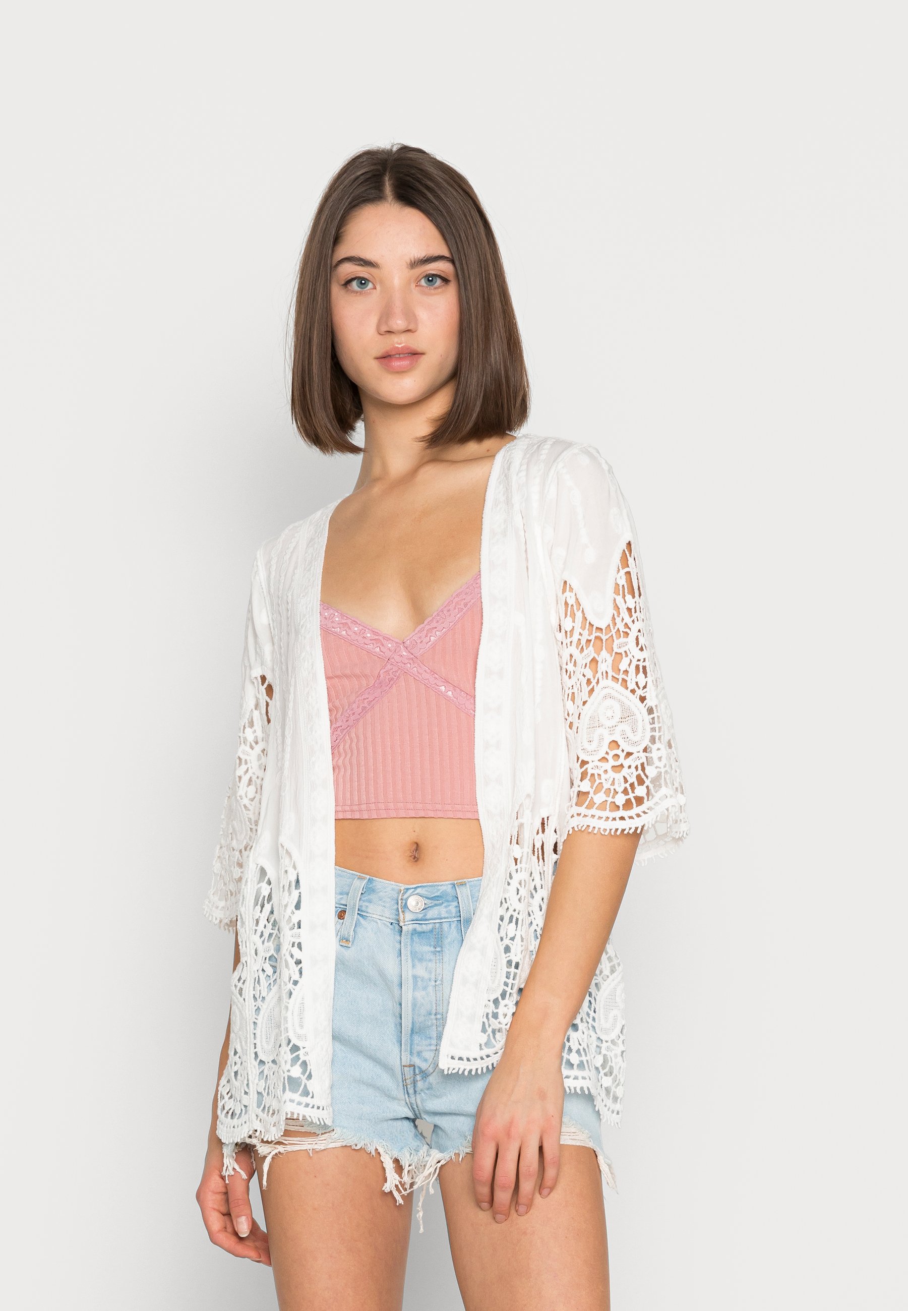 ANNA KIMONO - Cardigan - porcelain 