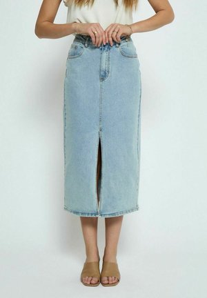 PCFIONE LONG - Denimová sukňa - light blue wash