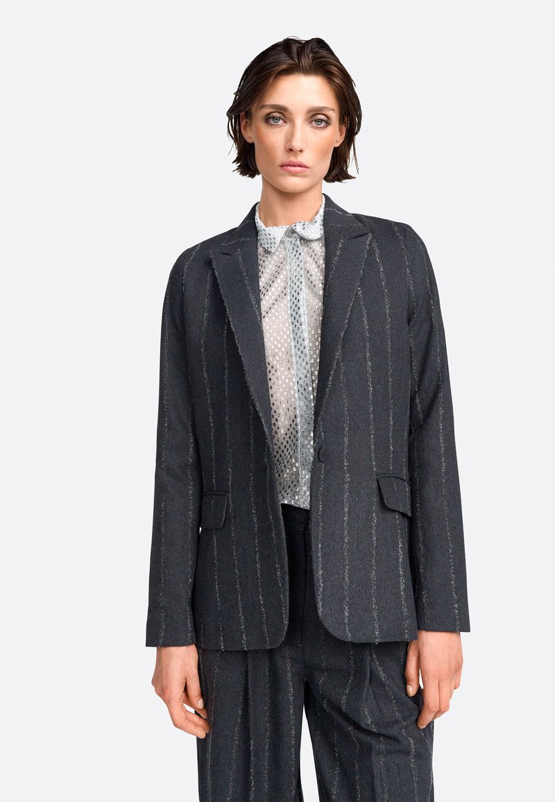 Rich & Royal MIT REVERSKRAGEN UND PATTENTASCHEN - Blazer - grey melangé