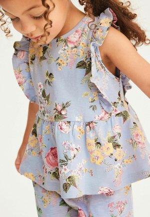 FRILL PEPLUM - T-shirt z nadrukiem - blue