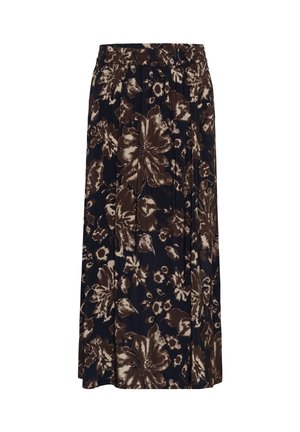 Bon'A Parte, BPMARGRARET SKIRT - Jupe longue - black big brown flower print