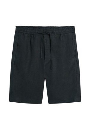 Černé neformální šortky s elastickým pasem a stahovací šňůrkou, vybavené bočními kapsami a rovnými nohavicemi.