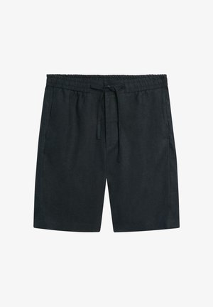 Černé neformální šortky s elastickým pasem a stahovací šňůrkou, vybavené bočními kapsami a rovnými nohavicemi.