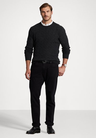 Polo Ralph Lauren Big & Tall CABLE KNIT WOOL CASHMERE JUMPER - Jersey de punto - dark granite heather
