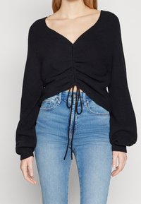 VILA Strickpullover - black