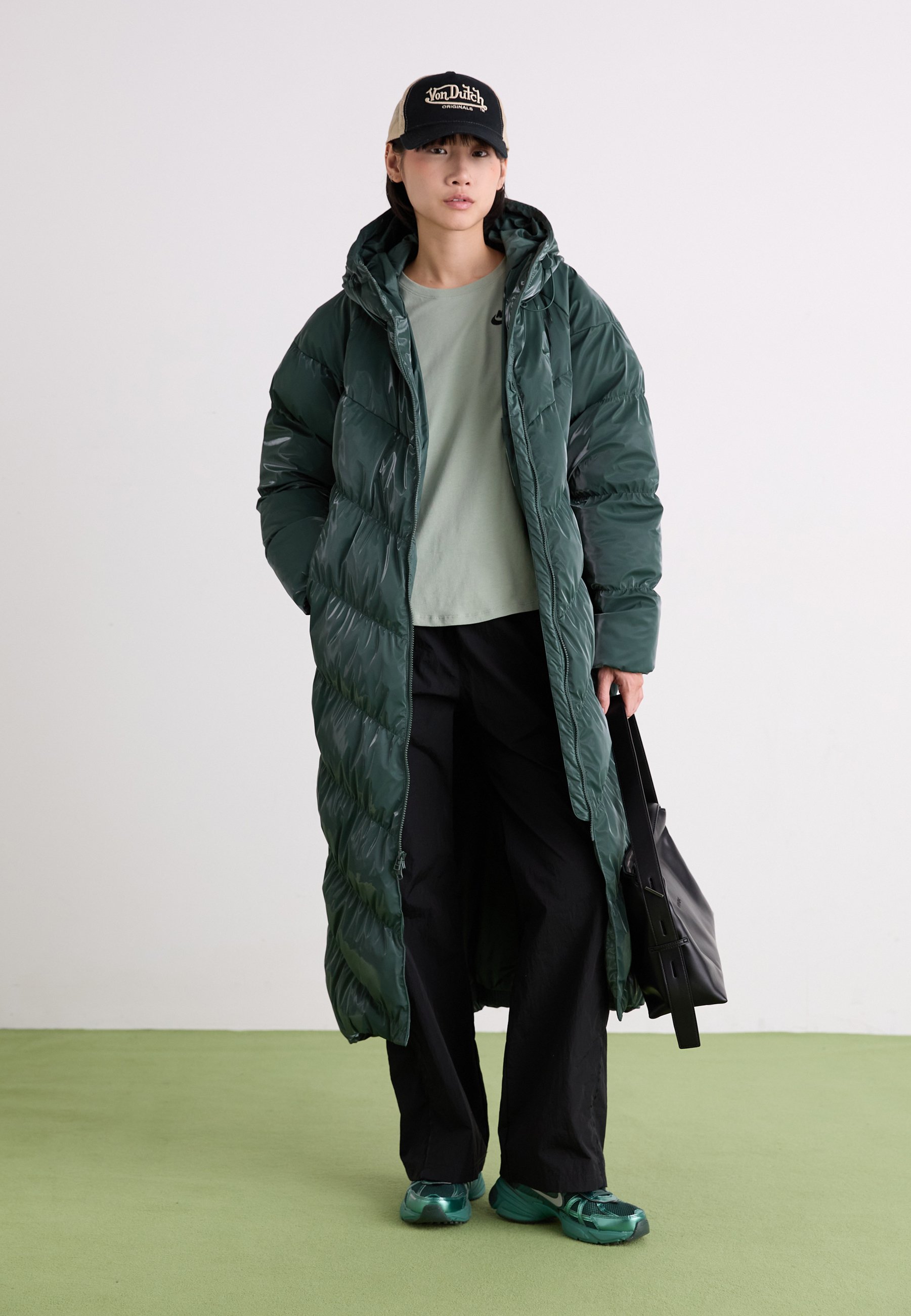 nike long green coat
