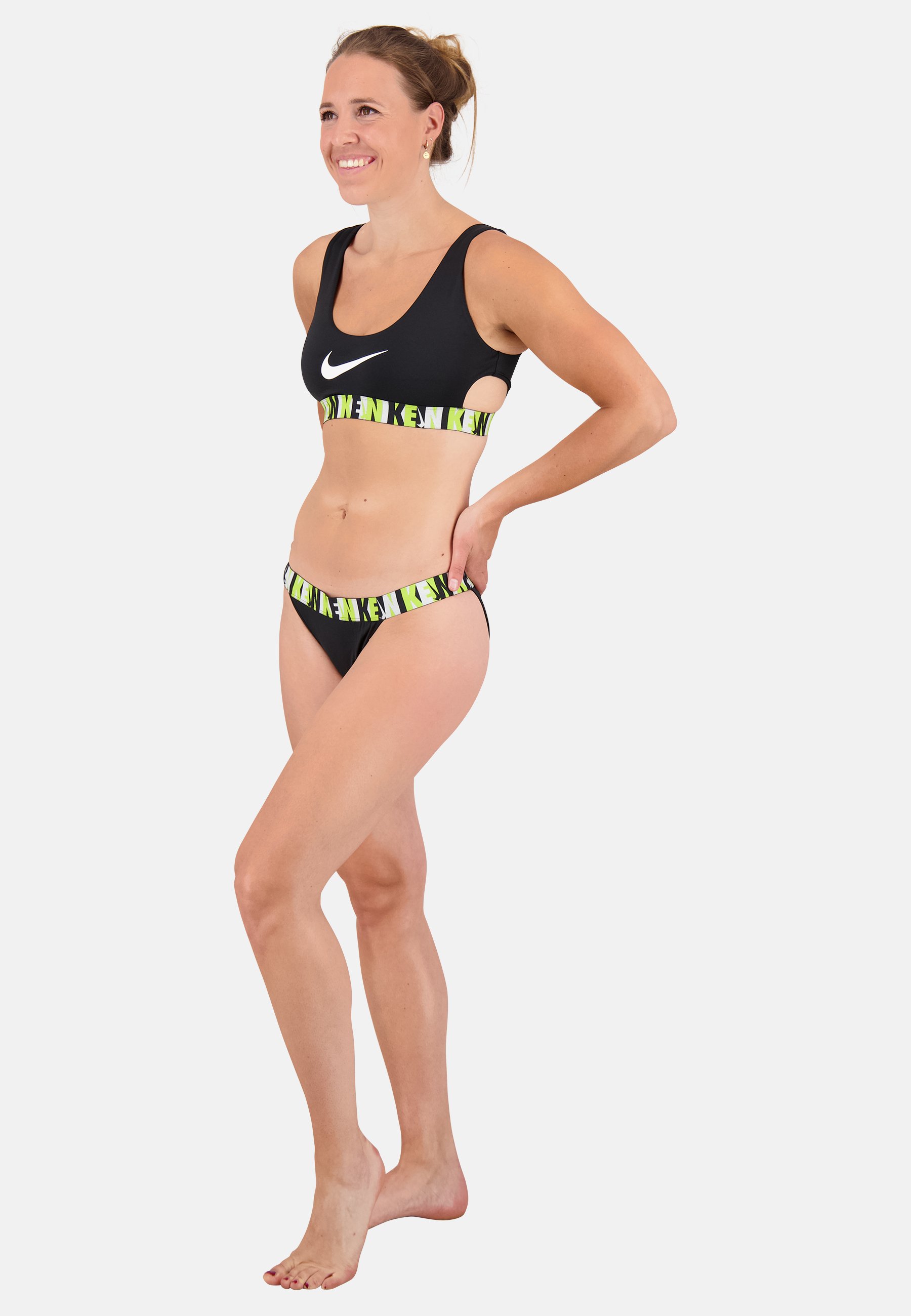 Nike Swim LOGO TAPE SCOOP NECK - Bikini 