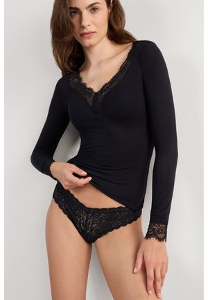 Intimissimi V-NECK ULTRALIGHT - Long sleeved top - black