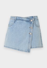 ONLLESLY RHINESTONE SKORT  - Kratke hlače iz džinsa - light blue denim