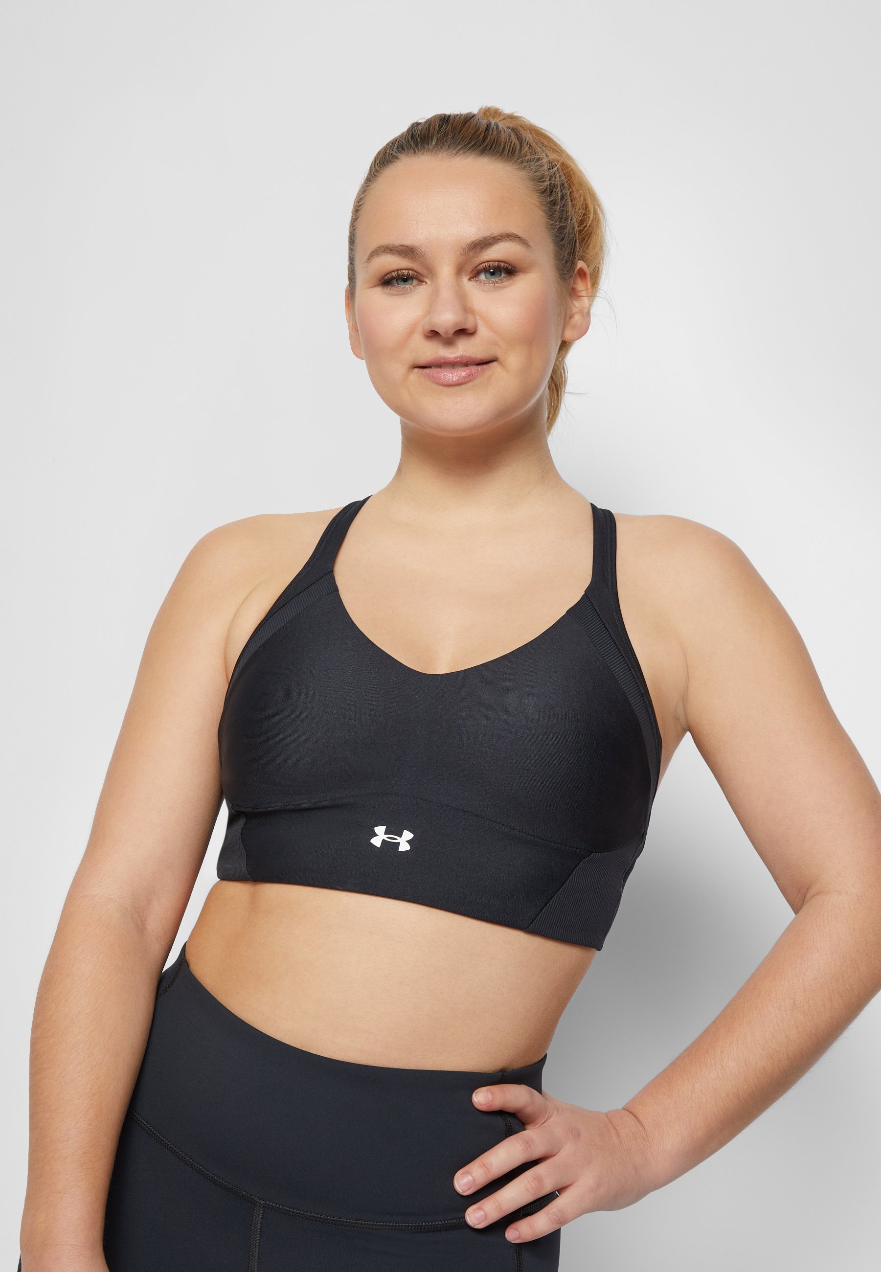 Under Armour INFINITY MID BRA - Sujetadores deportivos con sujeción media -  black/white/negro - Zalando.es