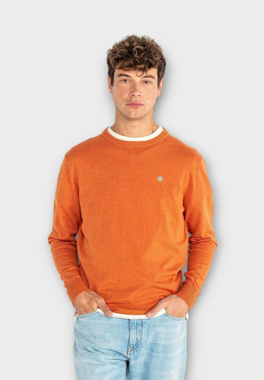 Pull Sweat Homme Serge Blanco Orange - Taille L - 100% Coton - Occasion En Excellent état
