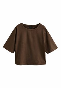 REGULAR FIT BOXY FITTED HEAVYWEIGHT  - T-shirt basic - chocolate brown