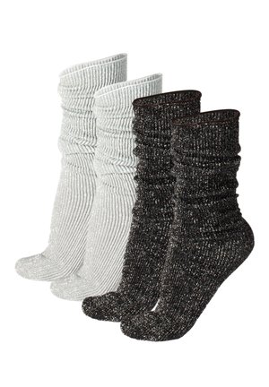SHINY RIBBED 60 DEN - Calze - black, white