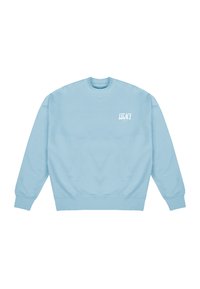 Lys blå sweatshirt med lange ermer, rund hals og ribbede mansjetter og kant. Har "LEGACY"-logo i hvitt på fronten. Myk tekstur.