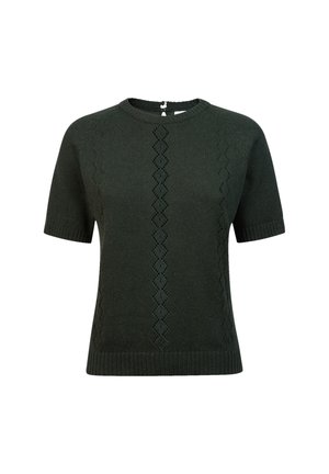 T-shirt basic - dark green plain