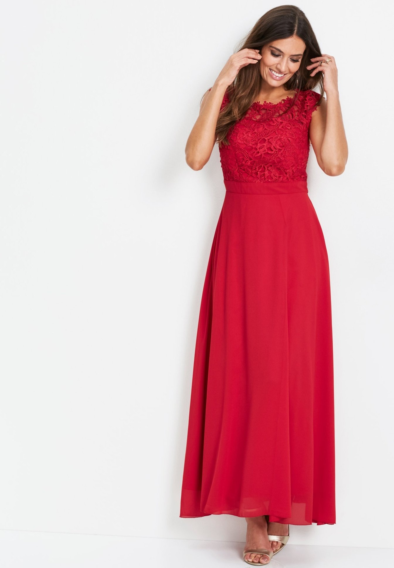 Bonprix Mit Spitze Edles Abendkleid Cocktailkleid Festliches Kleid Rot Zalando Ch 