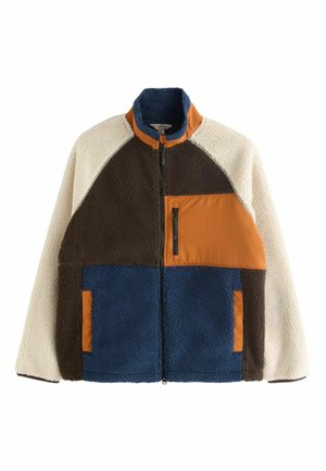REGULAR FIT - COLOURBLOCK ZIP THROUGH - Polárdzseki - ochre orange ecru neutral