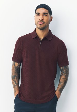 Next ZIP NECK SMART REGULAR FIT - Polo majica - burgundy red