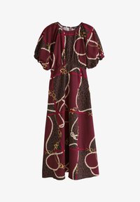 Unselected, burgundy red chain print