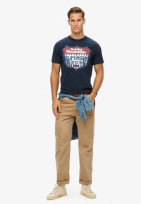 Superdry & Co GASOLINE WORKWEAR  - T-shirt imprimé - eclipse navy