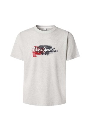 Pepe Jeans TREY TEE - Printtipaita - light grey marl