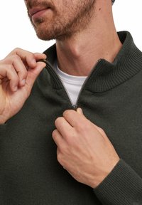 FALKE BASIC LAMBSWOOL HALF-ZIP - Maglione - loden