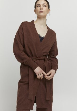 b.young BYNONINA BELT - Strickjacke - brunette melange