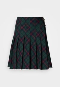 TARTAN PLEATED MIDI SKIRT - Krilo A-kroja - ornamental green