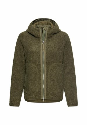 camel active, TEDDYJACKE MIT WÄRMENDEN TASCHENFUTTER - Fleece jacket - dark olive