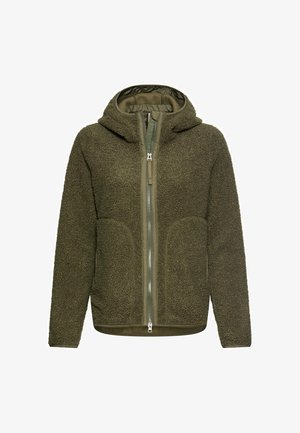 camel active, TEDDYJACKE MIT WÄRMENDEN TASCHENFUTTER - Fleece jacket - dark olive