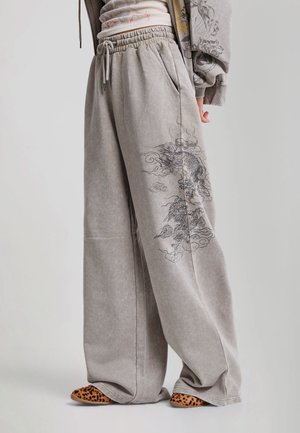 Ed Hardy WOMENS GOTHIC DRAGON STONE WASH RELAXED JOGGERS - Pantaloni sportivi - grey