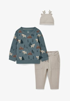 SET - Sudadera - dark green beige