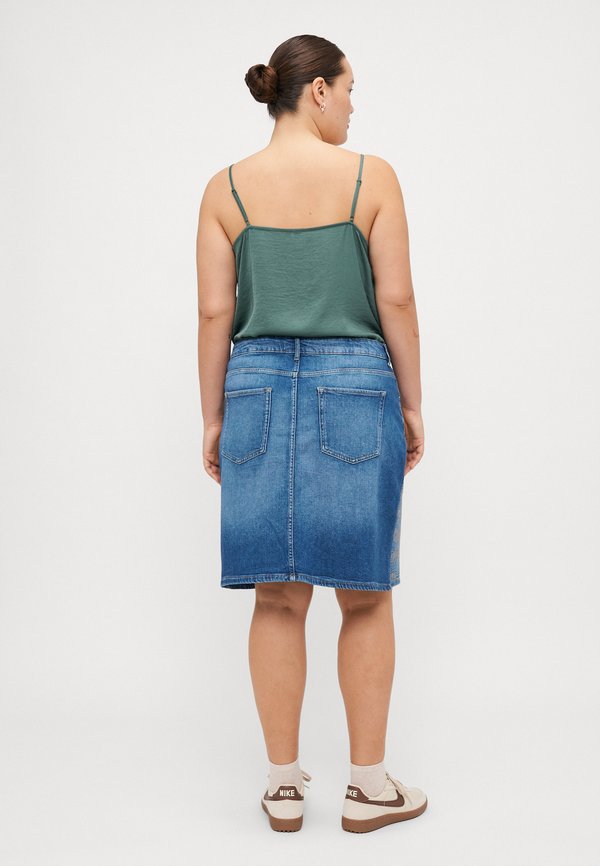 CARSTELLA RHINESTONE SKIRT - Denim skirt2