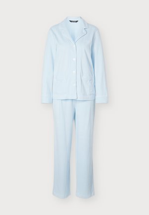 Lauren Ralph Lauren, HERRINGBONE NOTCH COLLAR LONG PJ - Комплект пижама - blue