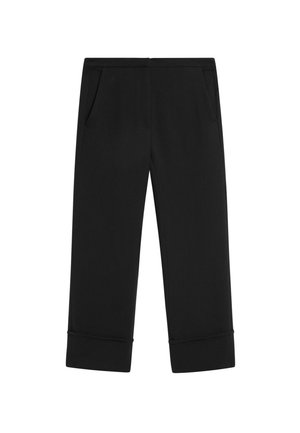 Massimo Dutti, CUFFED CAPRIS - Bukser - black