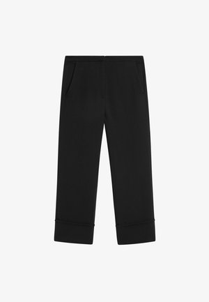 Massimo Dutti, CUFFED CAPRIS - Bukser - black