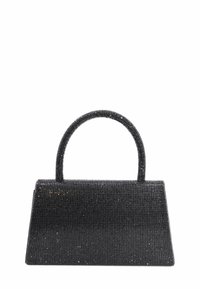 Borsa a tracolla nera strutturata con forma rettangolare, decorata con una texture a rete e una maniglia rotonda. Accenti scintillanti in tutto.