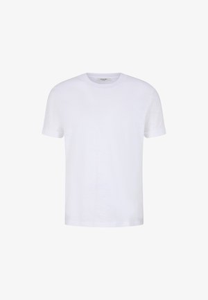 Witte T-shirt met korte mouwen van een zachte, lichte stof. Ronde hals, relaxte pasvorm en geen zichtbare patronen of accenten.
