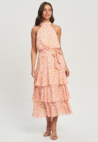 TUSSAH TONYA MIDI - Denné šaty - aria floral orange and pink