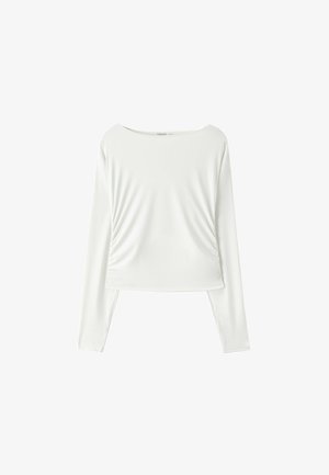 Stradivarius, LONG SLEEVE RUCHED TOP - T-shirt à manches longues - beige