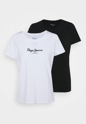 Due magliette a maniche corte colore nero e bianco, realizzate in cotone, con la scritta "Pepe Jeans London" stampata in corsivo sul davanti.
