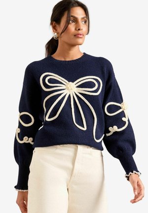 Love & Roses CREW NECK - Pulover - navy bow cornelli