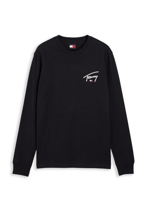 Tommy Jeans, SIGNATURE CHEST TEE  - Langarmshirt - black