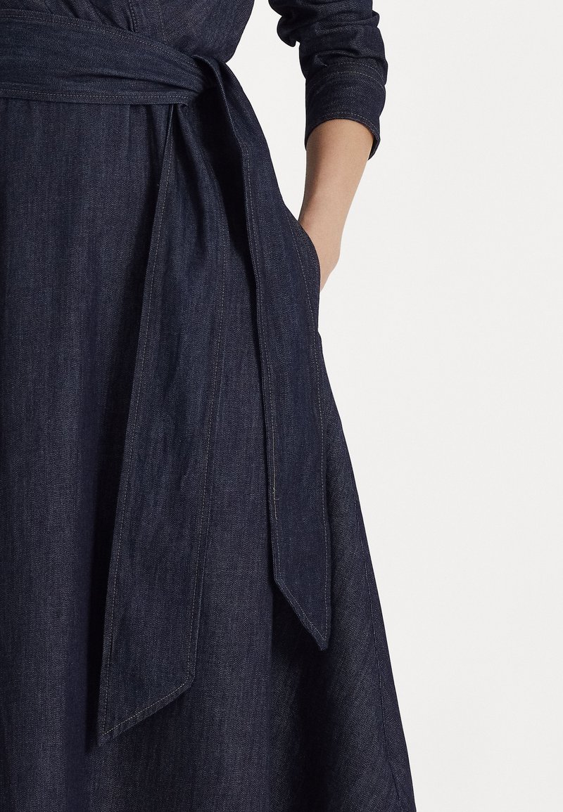 ralph lauren denim dress long sleeve Lauren Ralph Lauren Denim A-Line Shirtdress Dark Rinse Wash