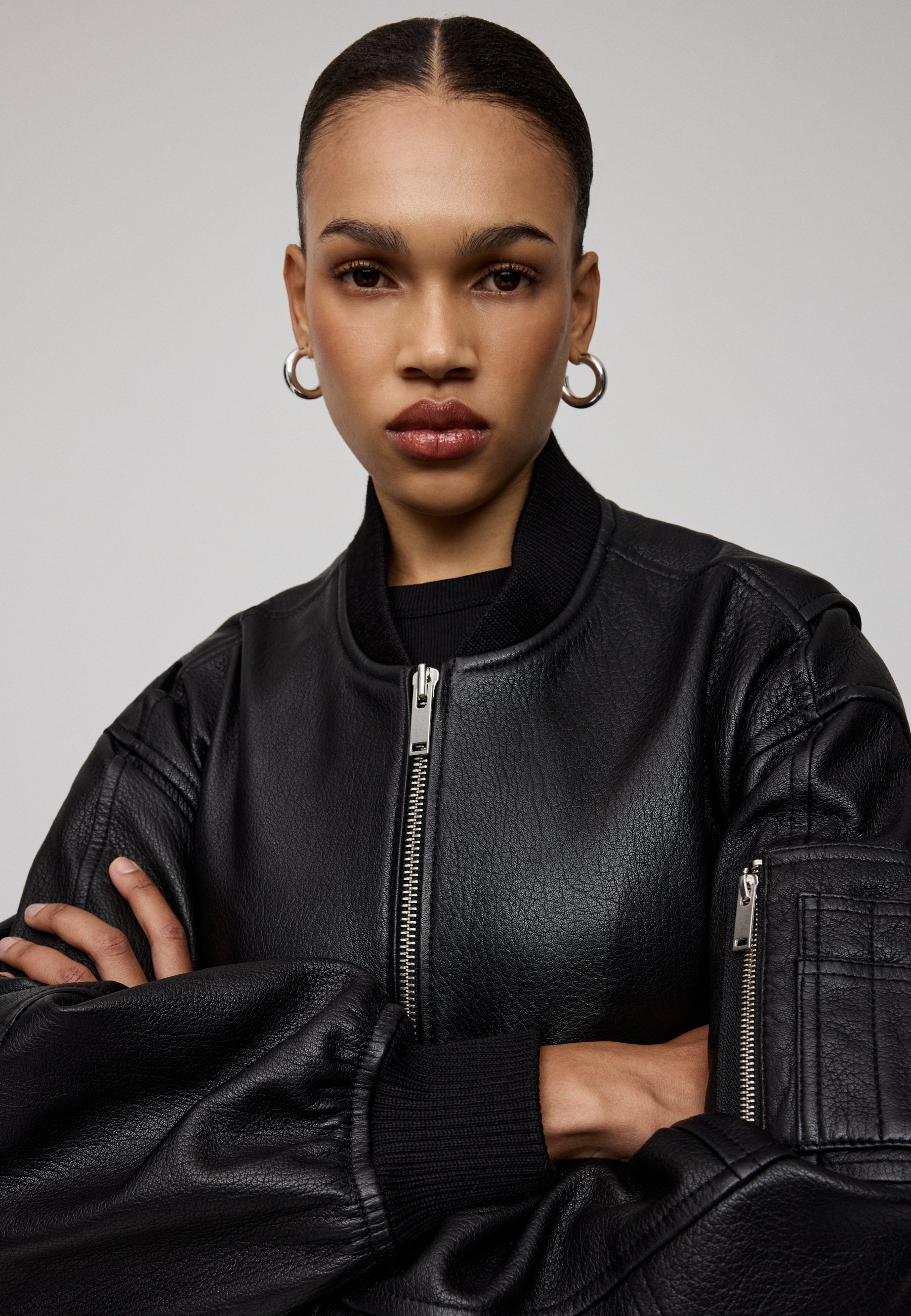 IVY OAK IOLARA - Leather jacket - schwarz/black - Zalando